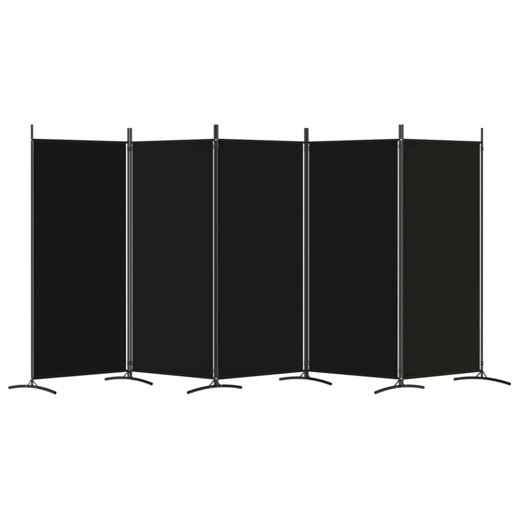 5-panels rumdeler 433x180 cm stof sort - Image 4