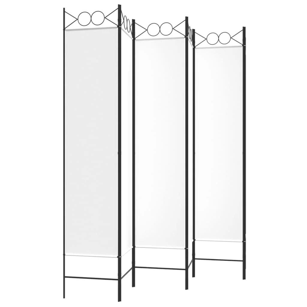 6-panels rumdeler 240x200 cm stof hvid - Image 5