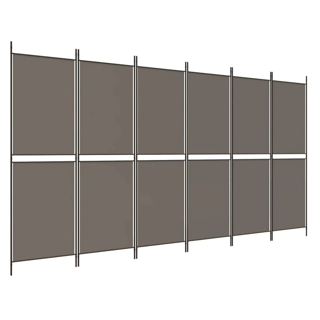 6-panels rumdeler 300x180 cm stof antracitgrå - Image 2
