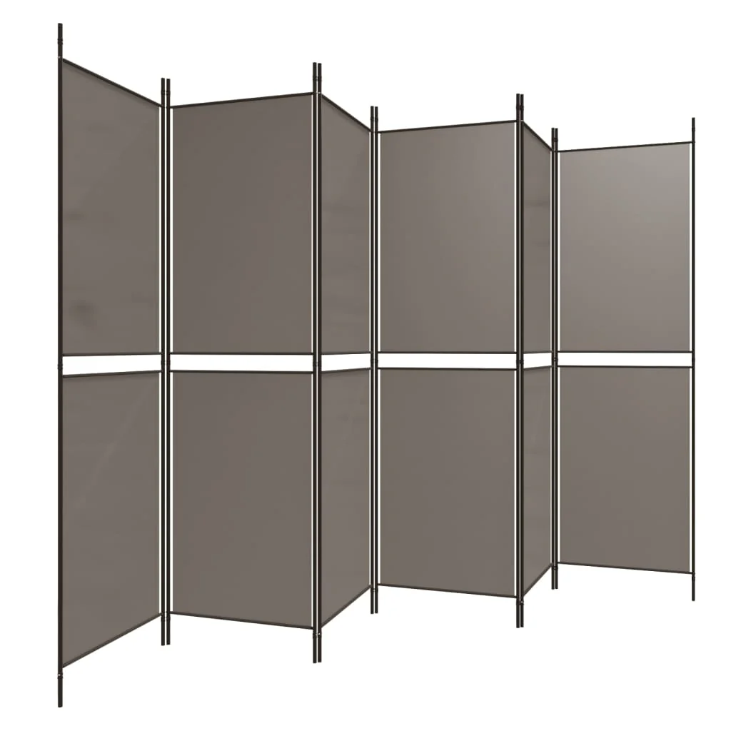 6-panels rumdeler 300x180 cm stof antracitgrå - Image 4