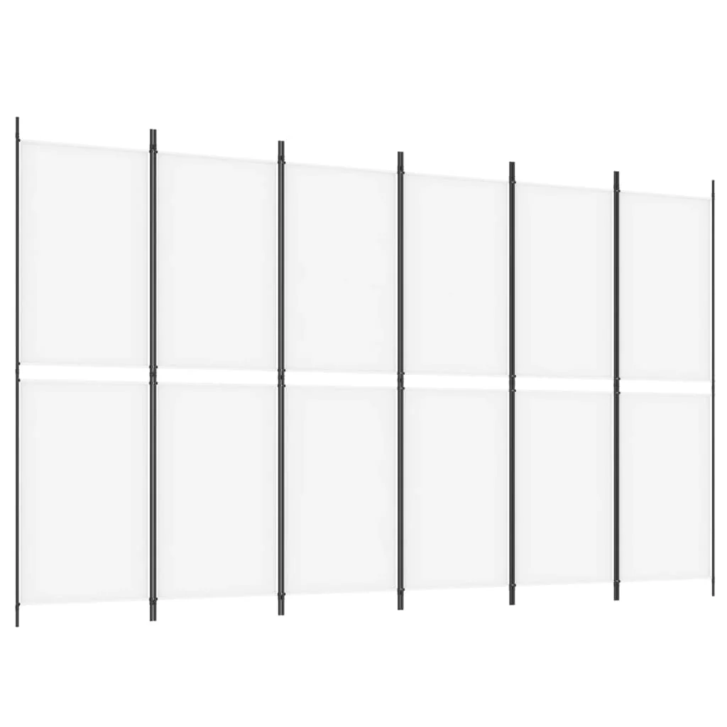 6-panels rumdeler 300x180 cm stof hvid - Image 2
