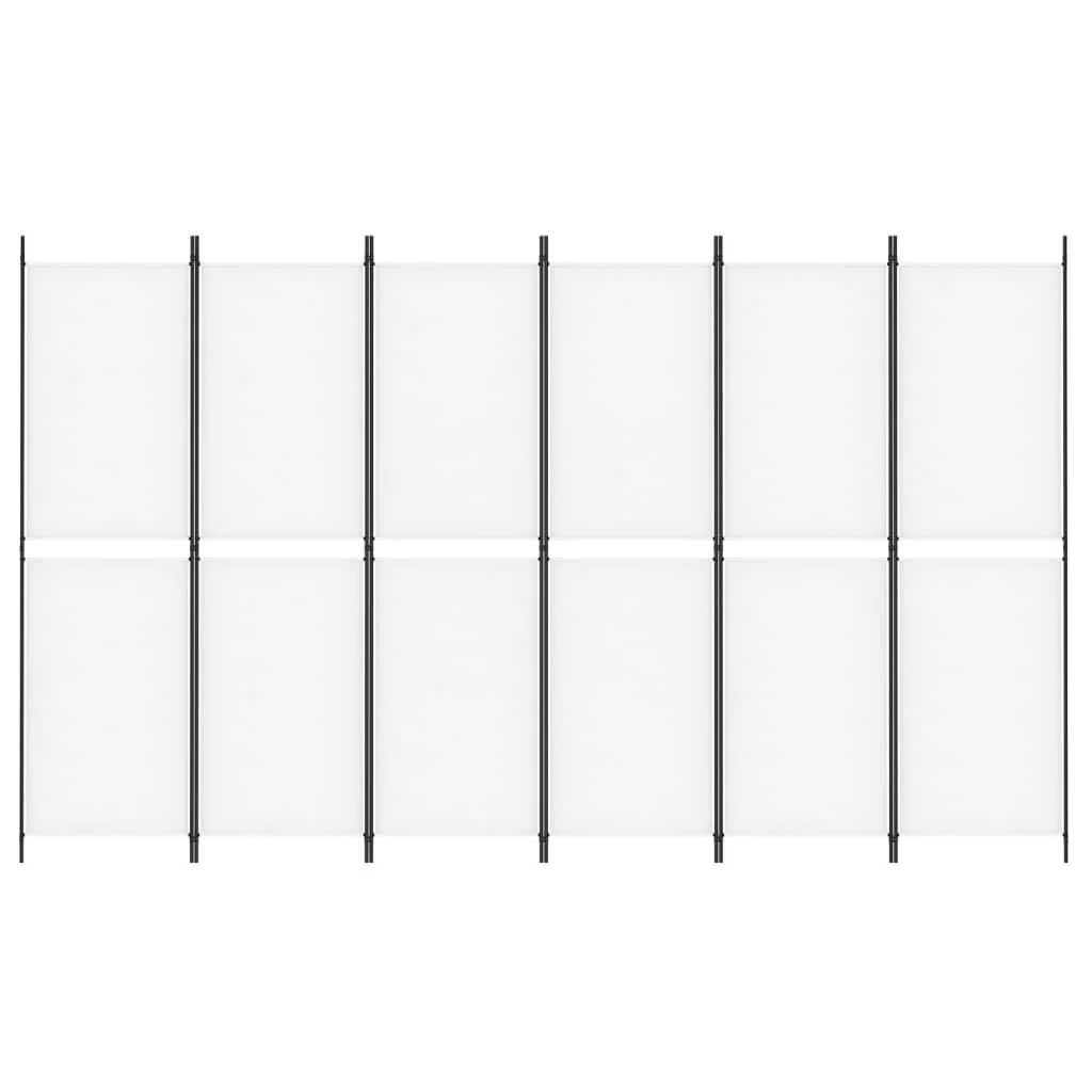 6-panels rumdeler 300x180 cm stof hvid - Image 3