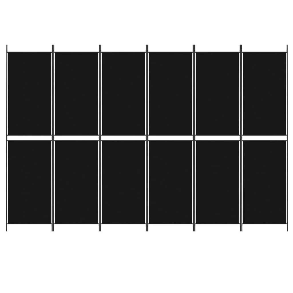 6-panels rumdeler 300x200 cm stof sort - Image 3
