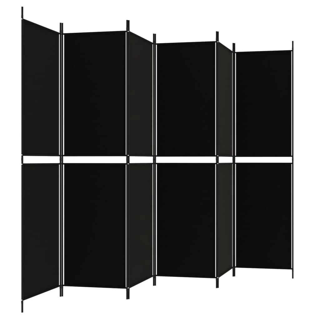 6-panels rumdeler 300x200 cm stof sort - Image 4