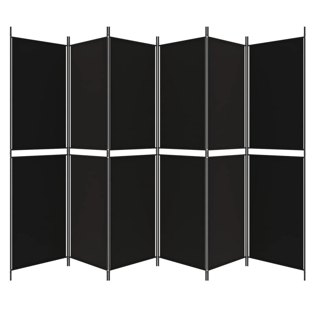 6-panels rumdeler 300x200 cm stof sort - Image 5