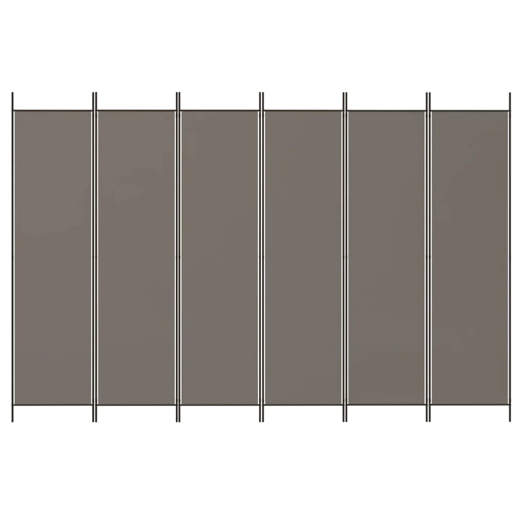 6-panels rumdeler 300x220 cm stof antracitgrå - Image 3