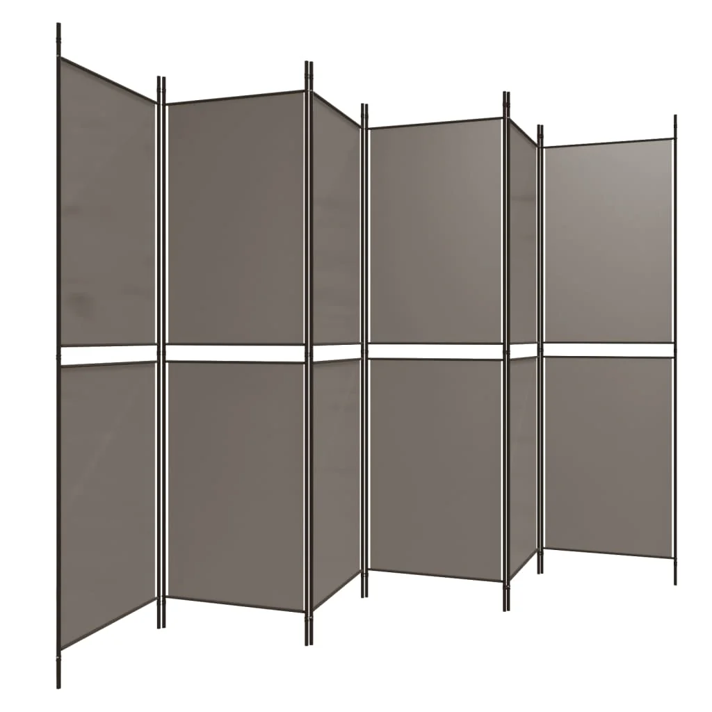 6-panels rumdeler 300x220 cm stof antracitgrå - Image 4