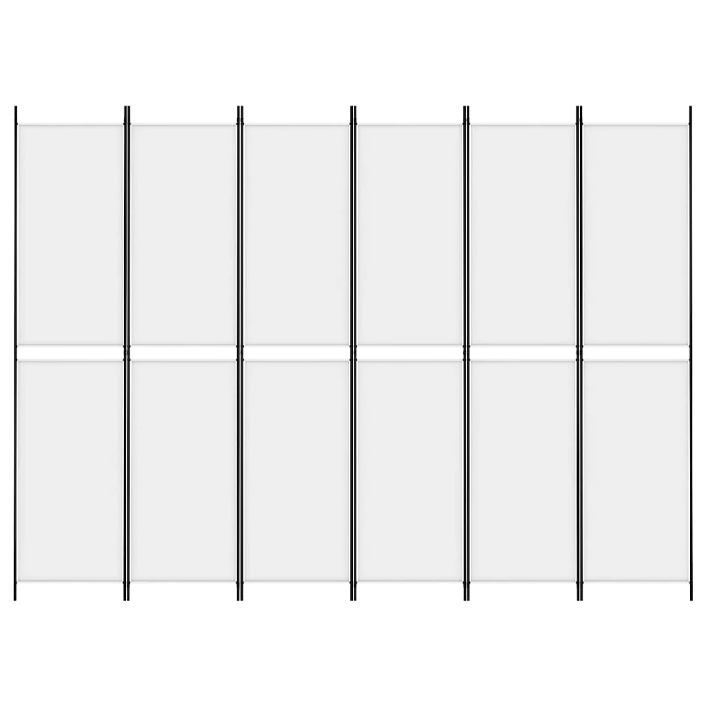 6-panels rumdeler 300x220 cm stof hvid - Image 3