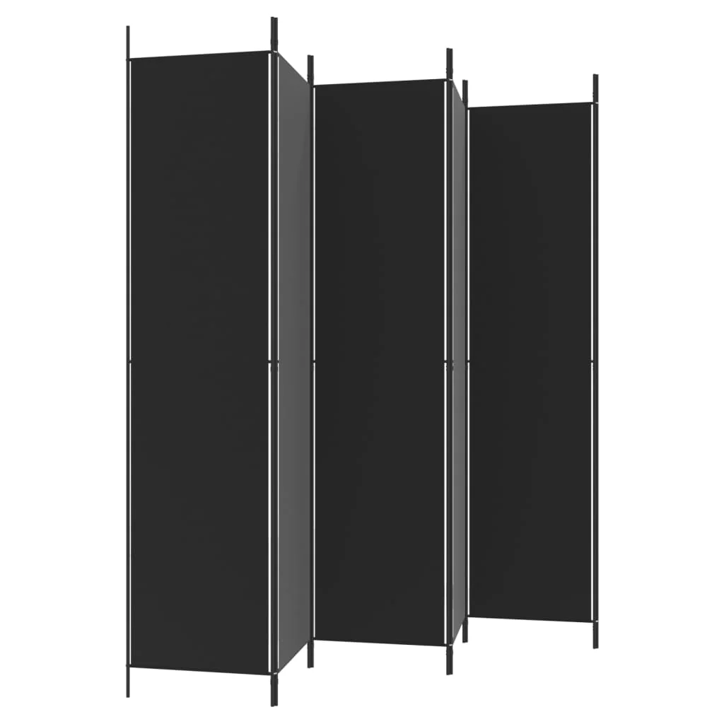 6-panels rumdeler 300x220 cm stof sort - Image 5