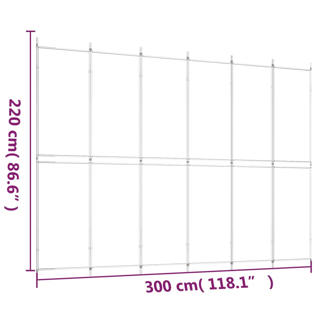 6-panels rumdeler 300x220 cm stof sort - Image 7