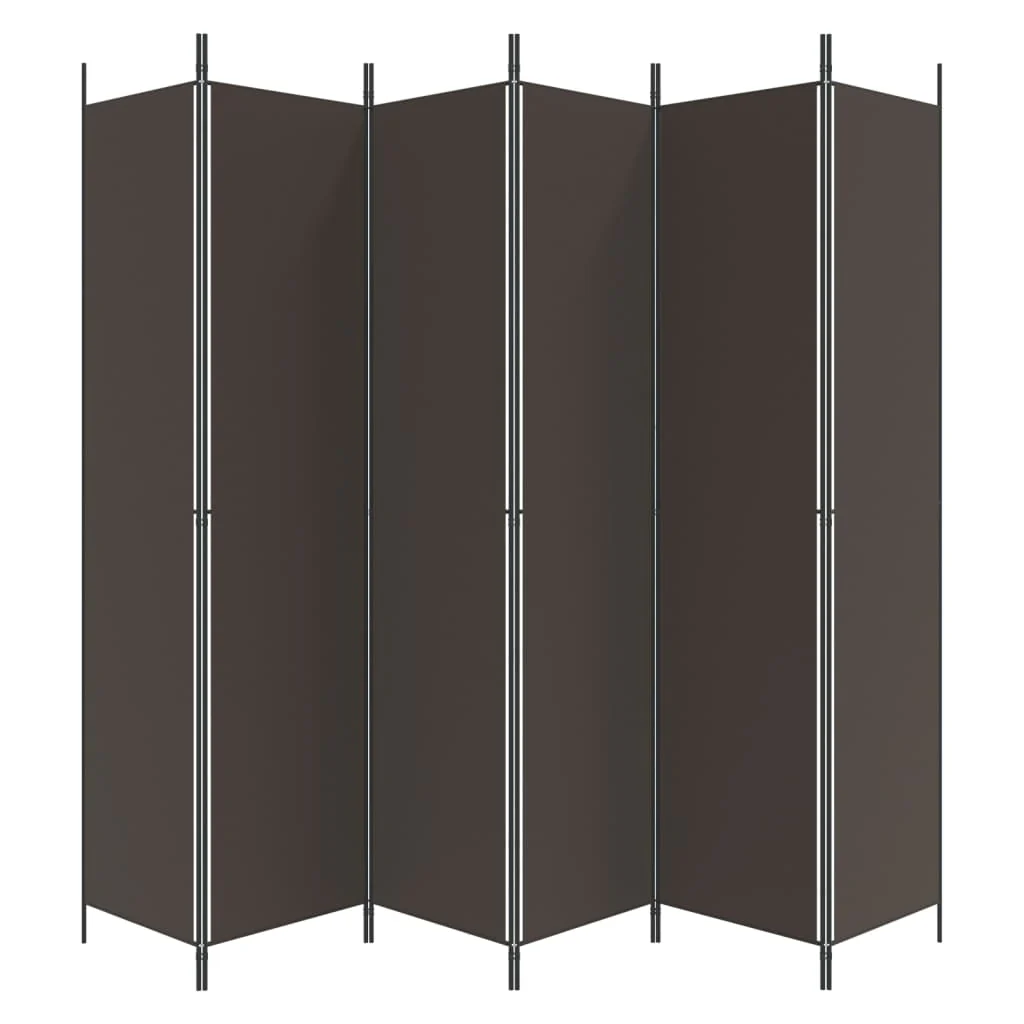 6-panels rumdeler 300x220cm stof brun - Image 4