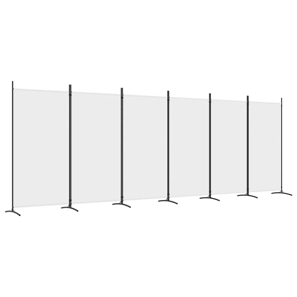 6-panels rumdeler 520x180 cm stof hvid - Image 2