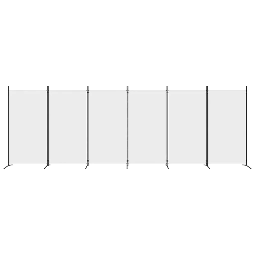 6-panels rumdeler 520x180 cm stof hvid - Image 3