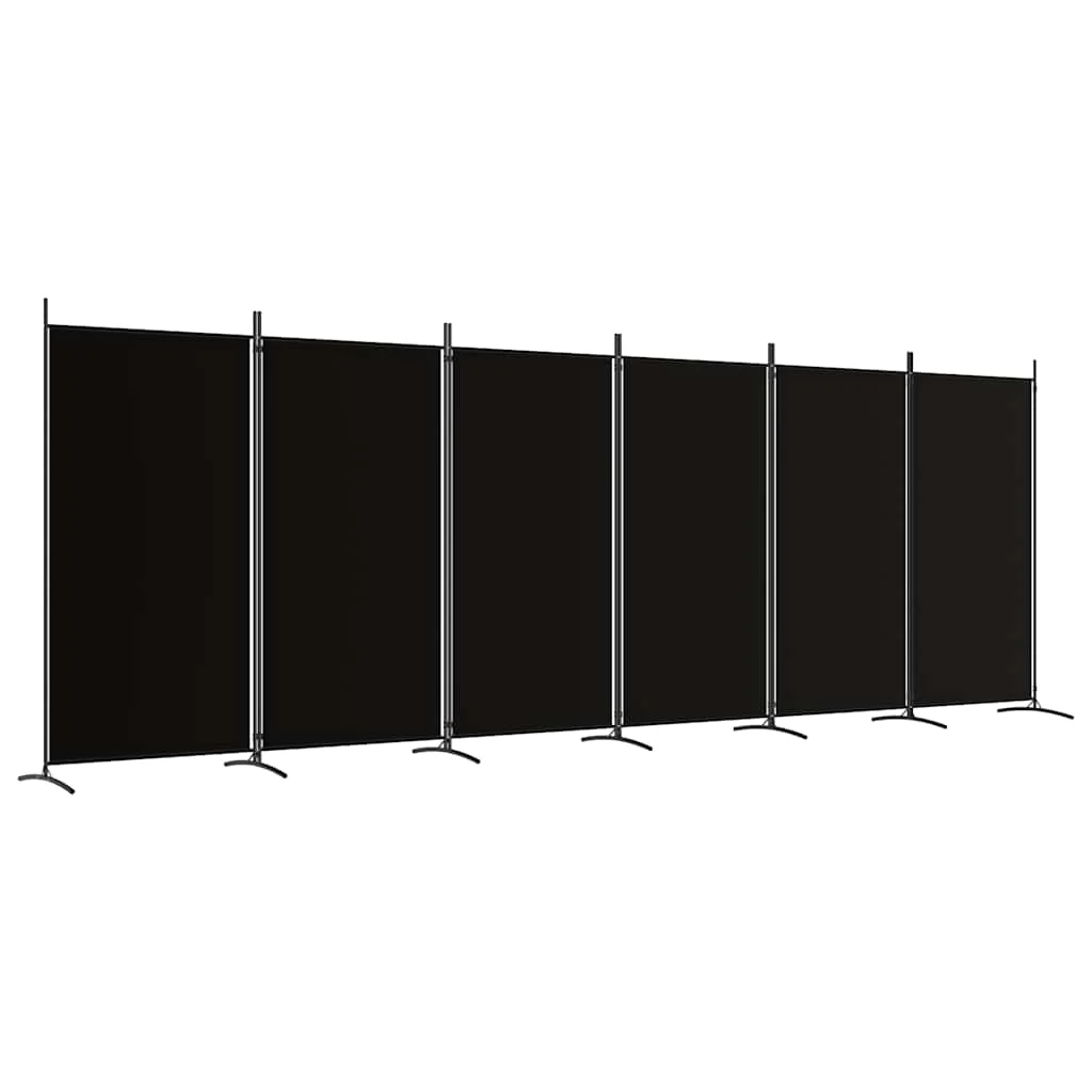 6-panels rumdeler 520x180 cm stof sort - Image 2