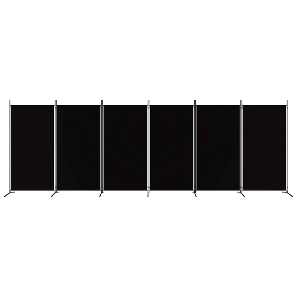 6-panels rumdeler 520x180 cm stof sort - Image 3