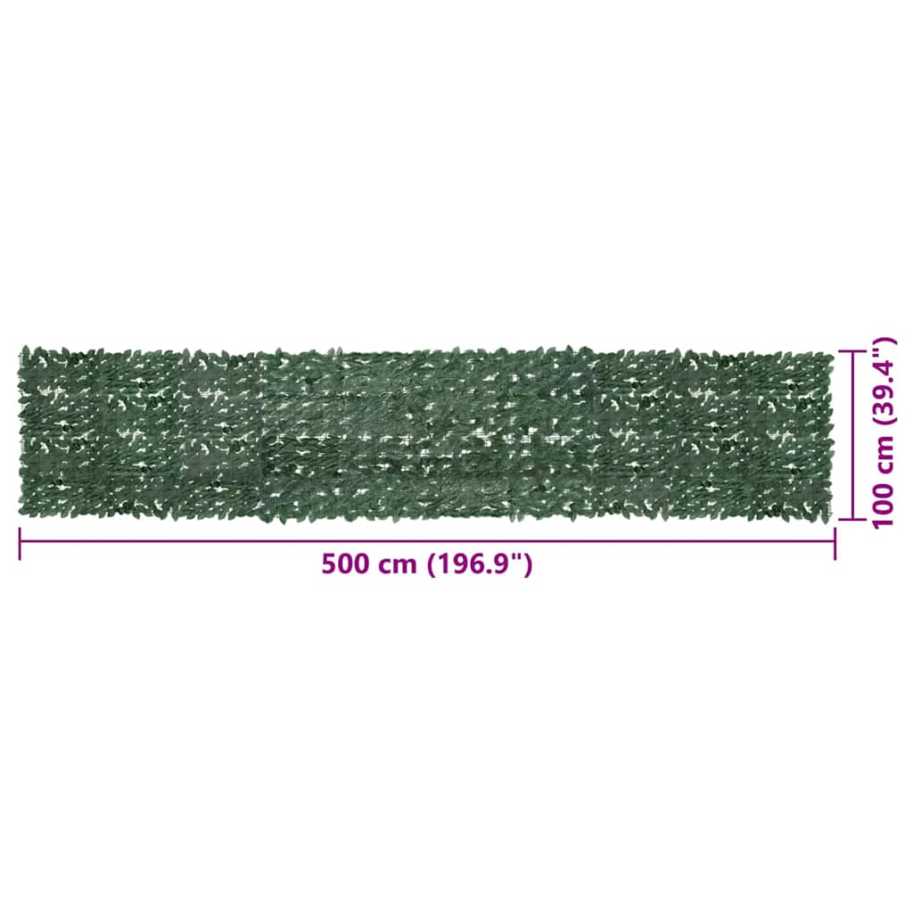 altanafskærmning 500x100 cm mørkegrønne blade - Image 6