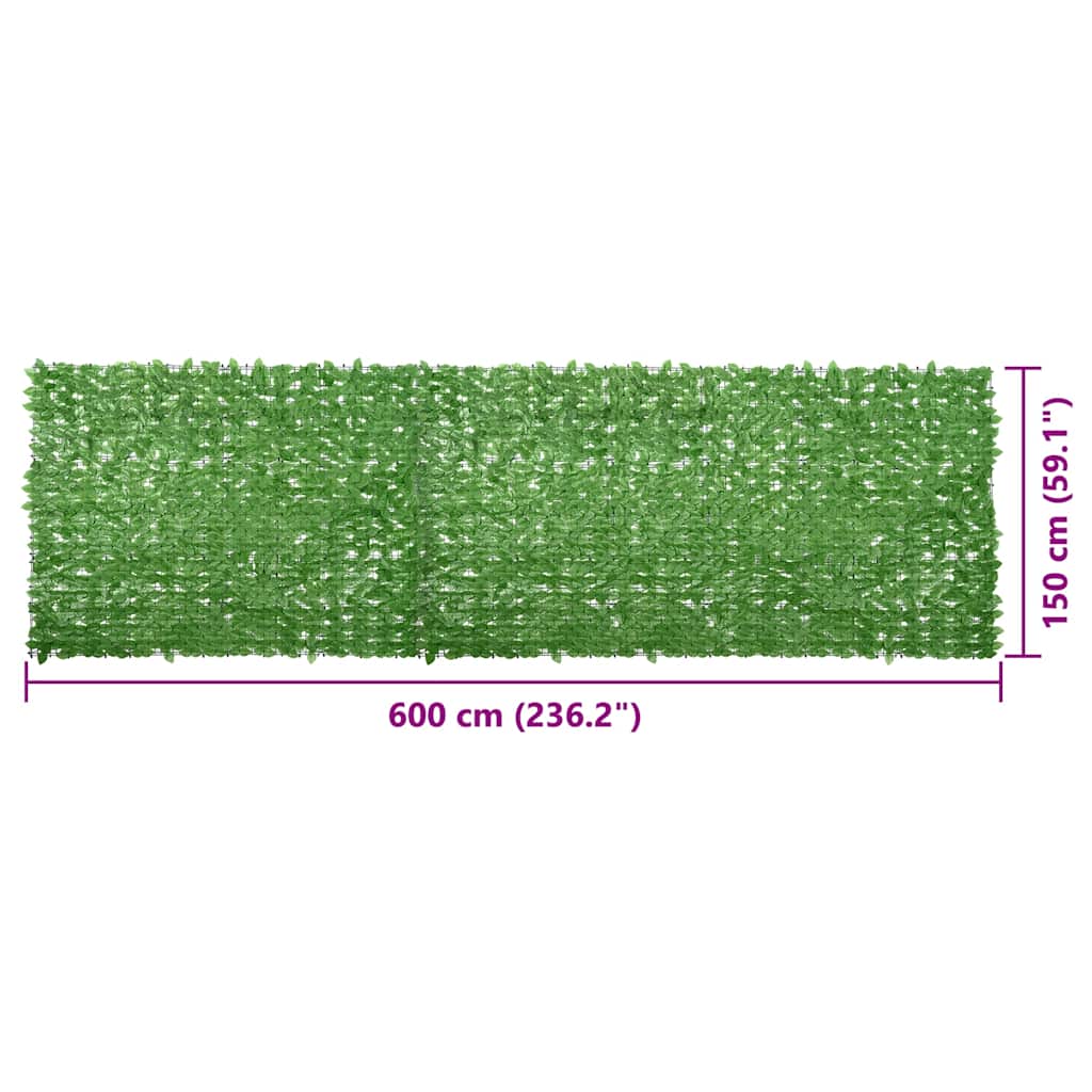 altanafskærmning 600x150 cm grønne blade - Image 6
