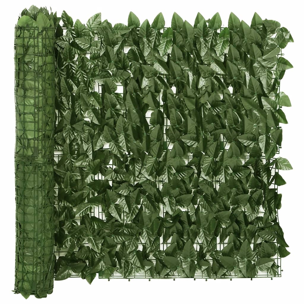 altanafskærmning 600x75 cm med mørkegrønne blade - Image 2