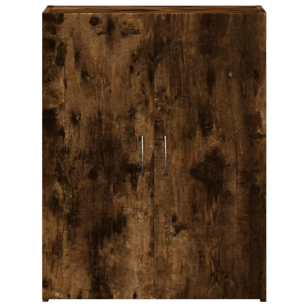 arkivskab 60x32x77,5 cm konstrueret træ røget egetræsfarve - Image 4
