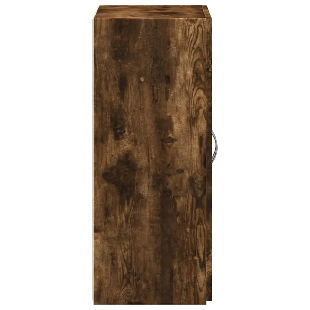 arkivskab 60x32x77,5 cm konstrueret træ røget egetræsfarve - Image 5