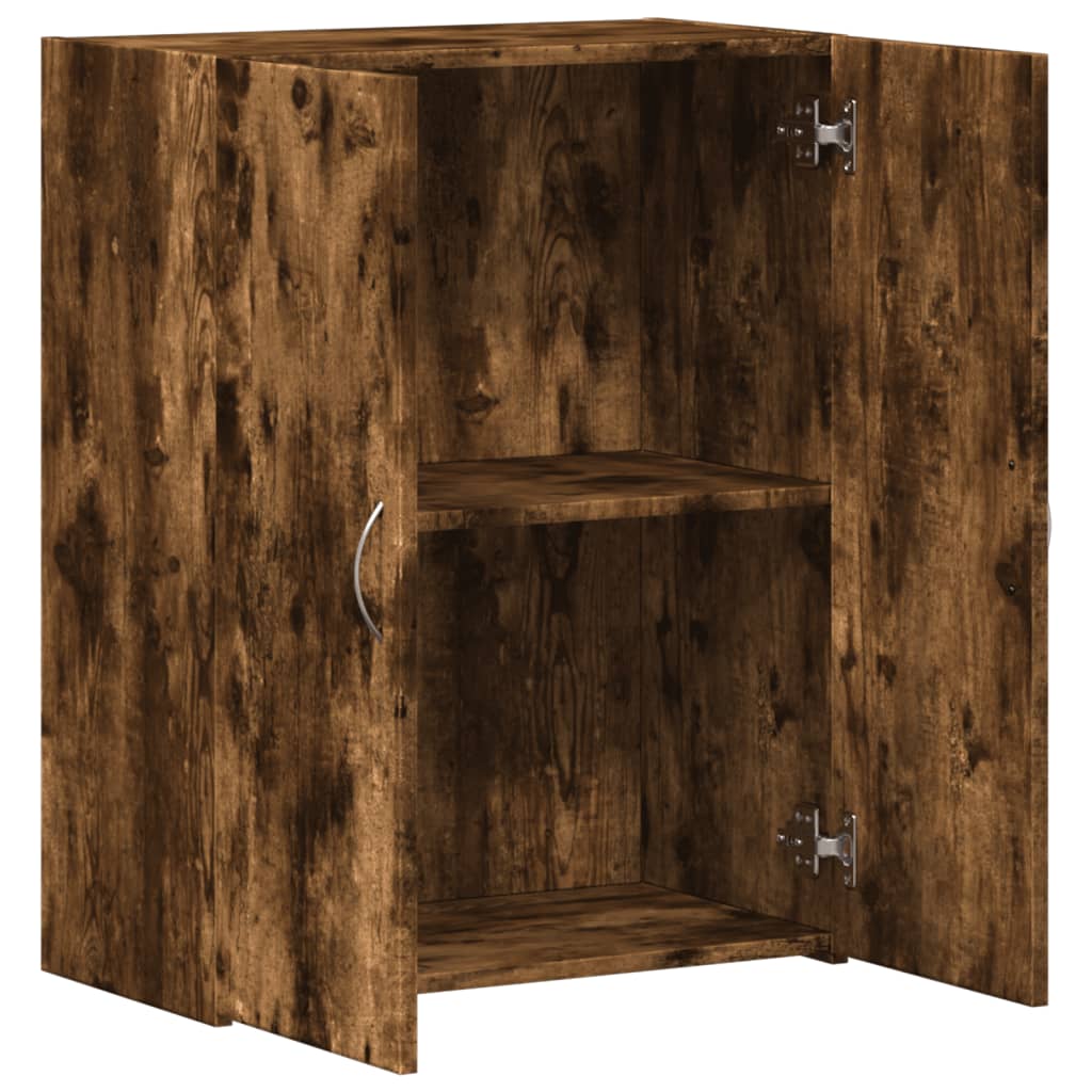 arkivskab 60x32x77,5 cm konstrueret træ røget egetræsfarve - Image 7