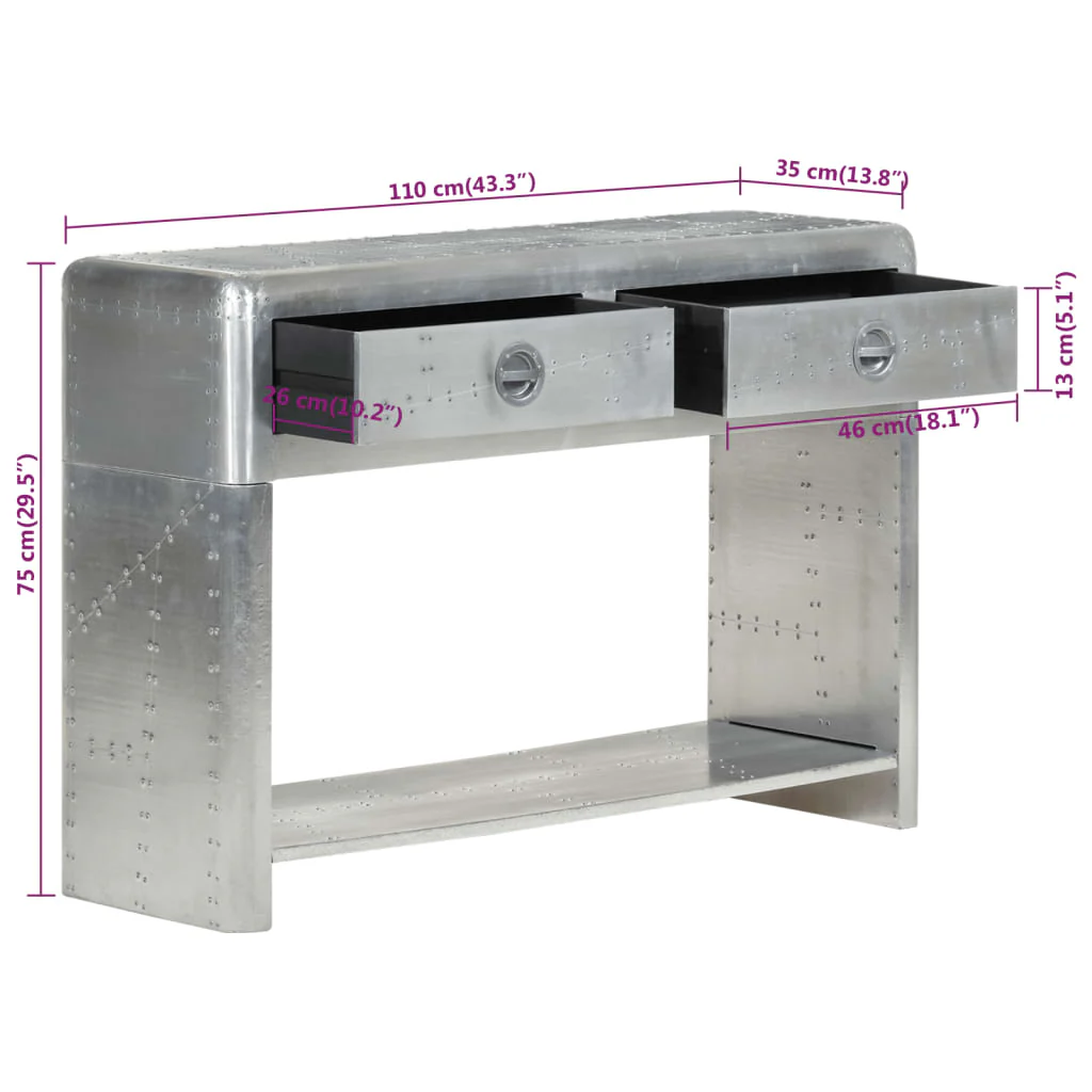 Aviator-skænk 110x35x75 cm metal - Image 7