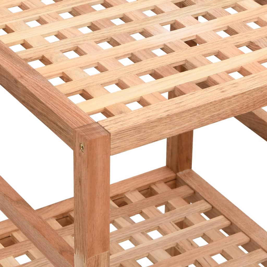 badeværelsesreol 35,5x35,5x112,5 cm massivt valnøddetræ - Image 5