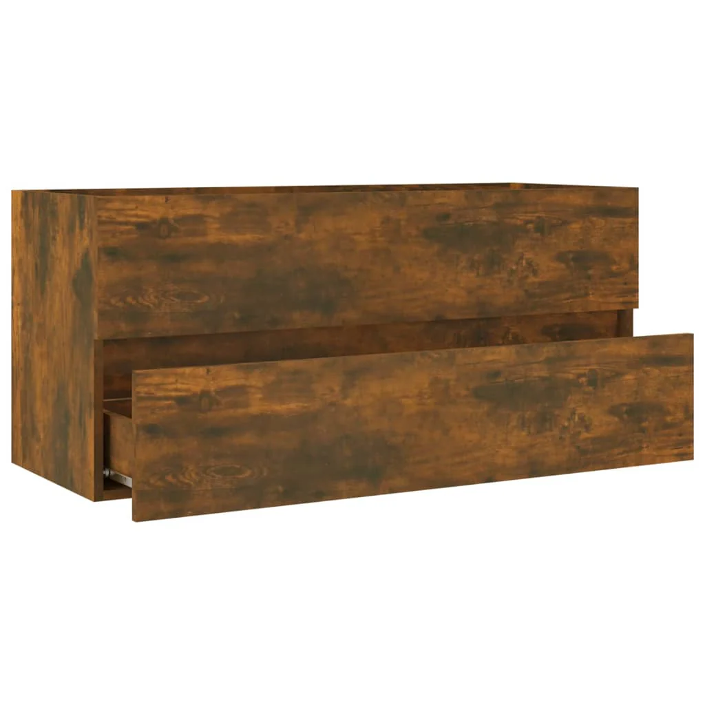 badeværelsesskab 100x38,5x45 cm konstrueret træ røget egetræ - Image 4