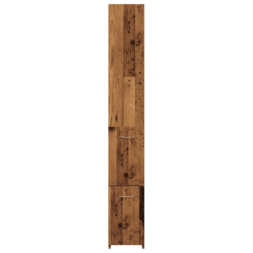 badeværelsesskab 25x25x170 cm konstrueret træ gammelt trælook - Image 4