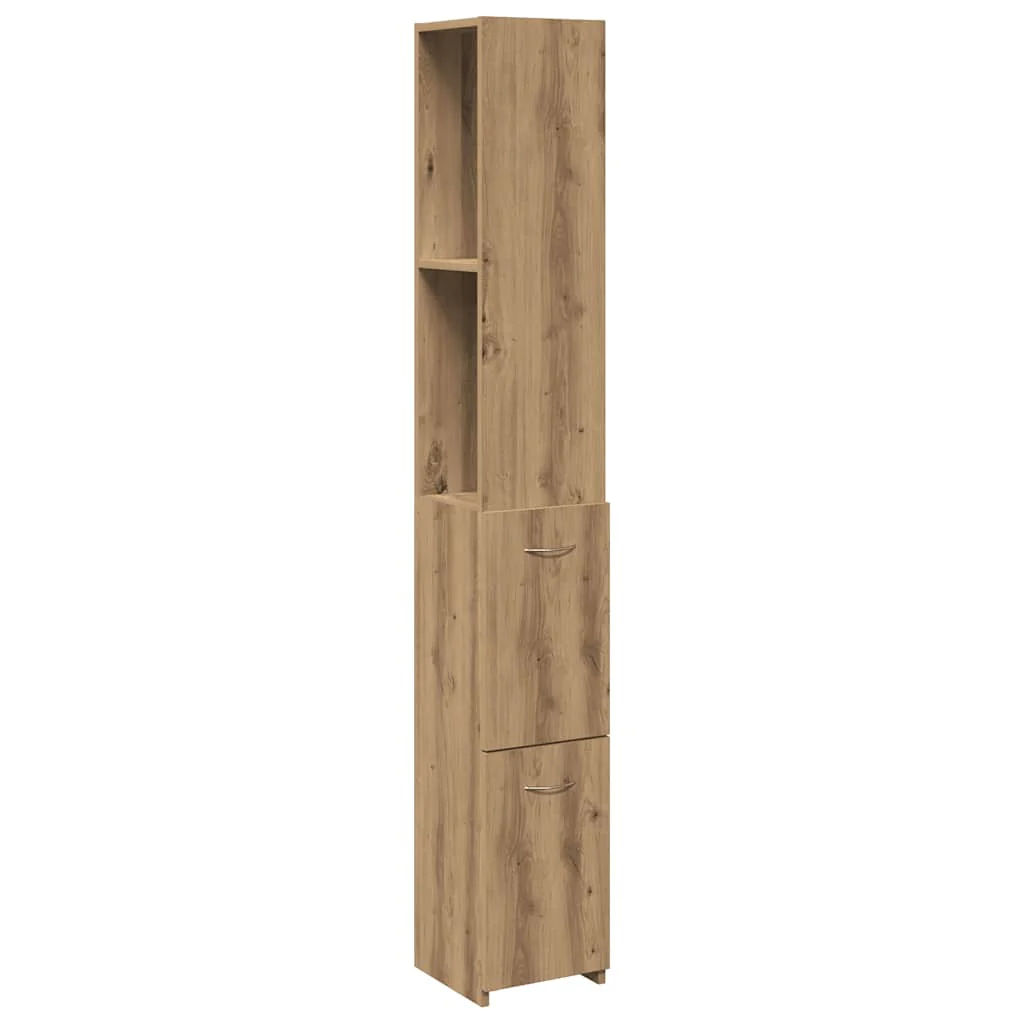 badeværelsesskab 25x25x170 cm konstrueret træ kunsteg - Image 2