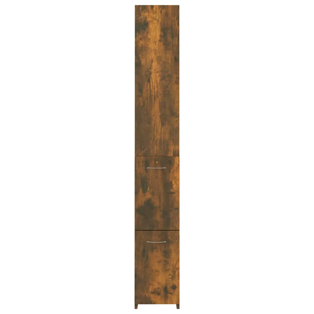badeværelsesskab 25x26,5x170 cm konstrueret træ røget egetræ - Image 5