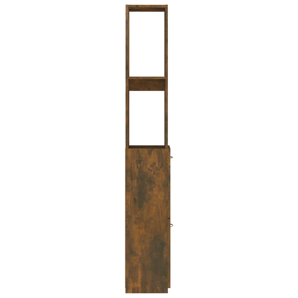 badeværelsesskab 25x26,5x170 cm konstrueret træ røget egetræ - Image 6