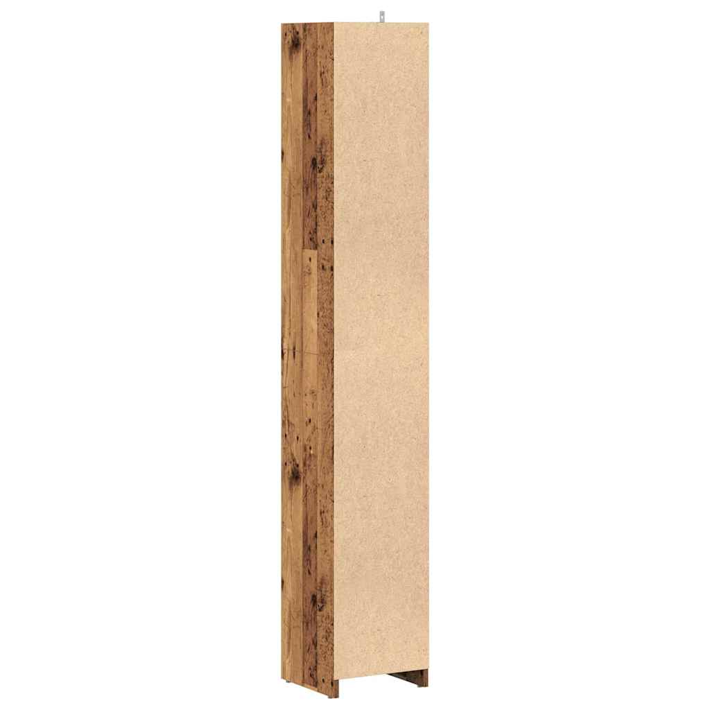 badeværelsesskab 30x30x183,5 cm konstrueret træ antikt træ - Image 7