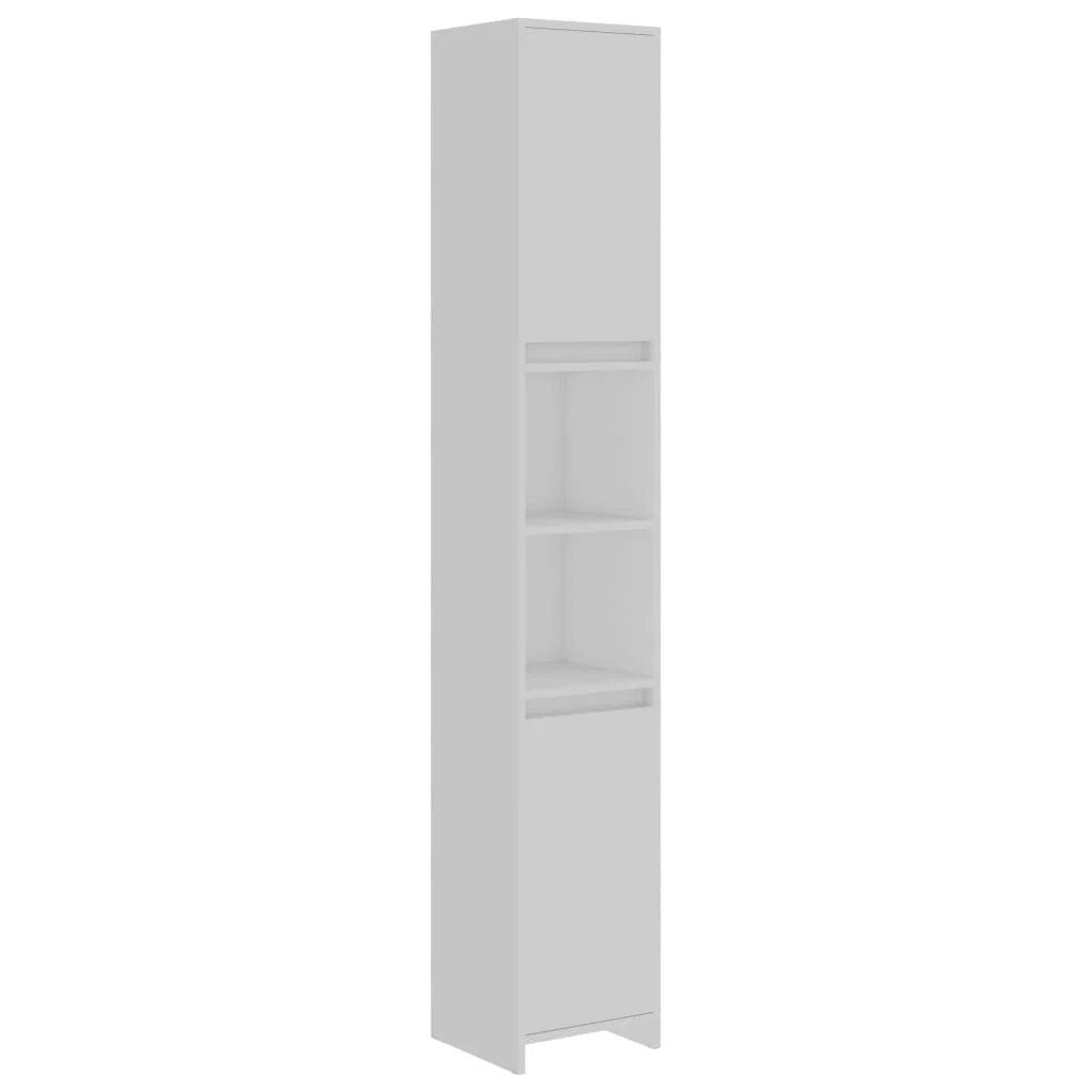 badeværelsesskab 30x30x183,5 cm konstrueret træ hvid - Image 2