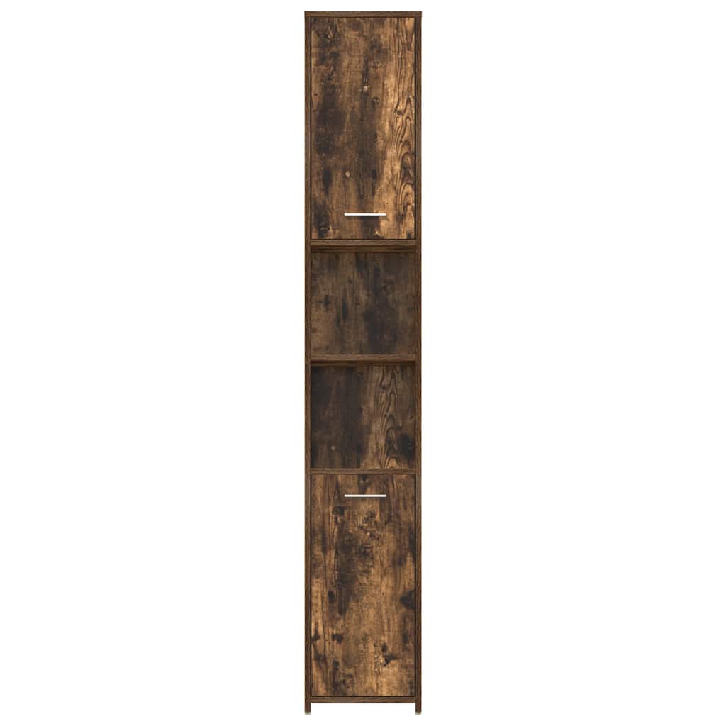 badeværelsesskab 30x30x183,5 cm konstrueret træ røget egetræ - Image 6