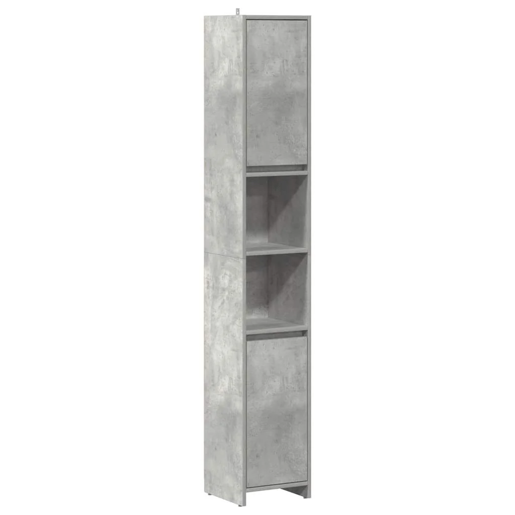 badeværelsesskab 30x30x183,5 cm spånplade betongrå - Image 2