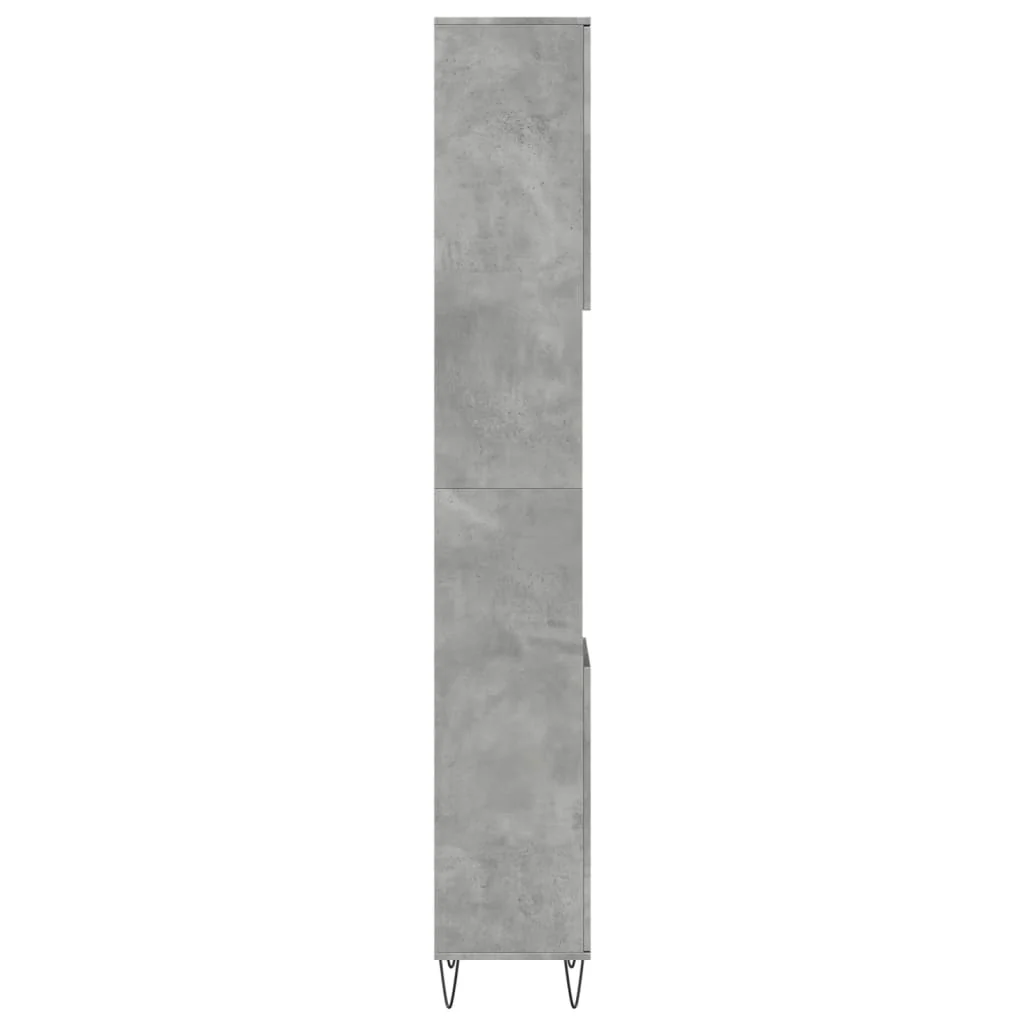 badeværelsesskab 30x30x190 cm konstrueret træ betongrå - Image 5