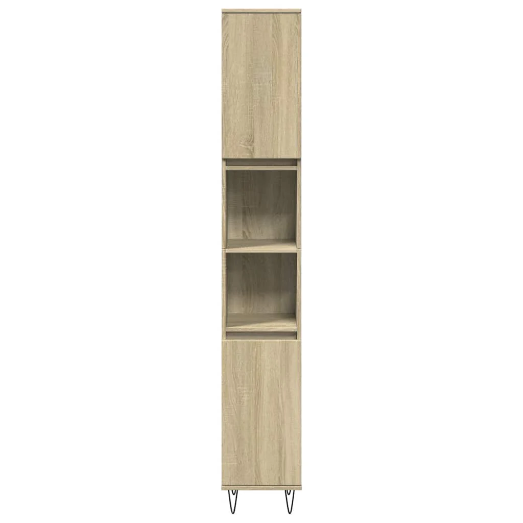 badeværelsesskab 30x30x190 cm konstrueret træ sonoma-eg - Image 4