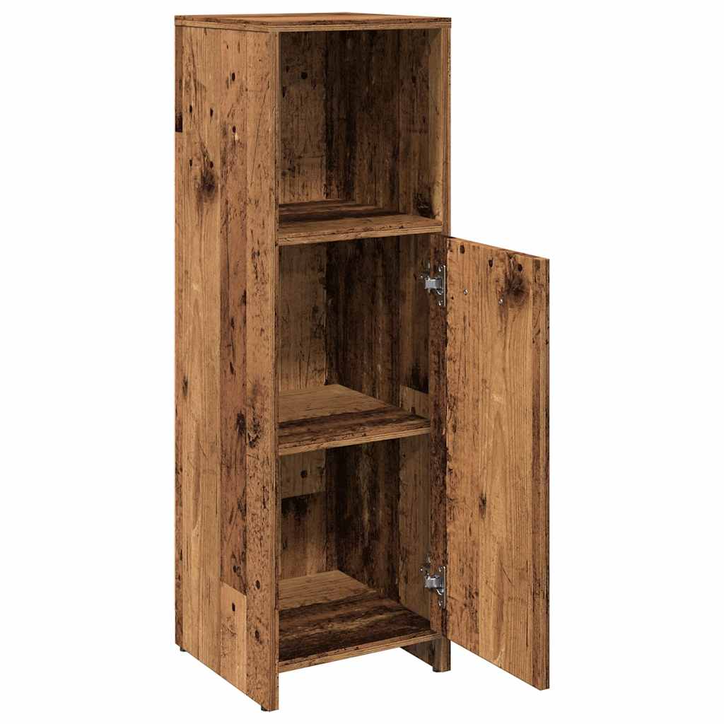 badeværelsesskab 30x30x95 cm konstrueret træ antikt træ - Image 7