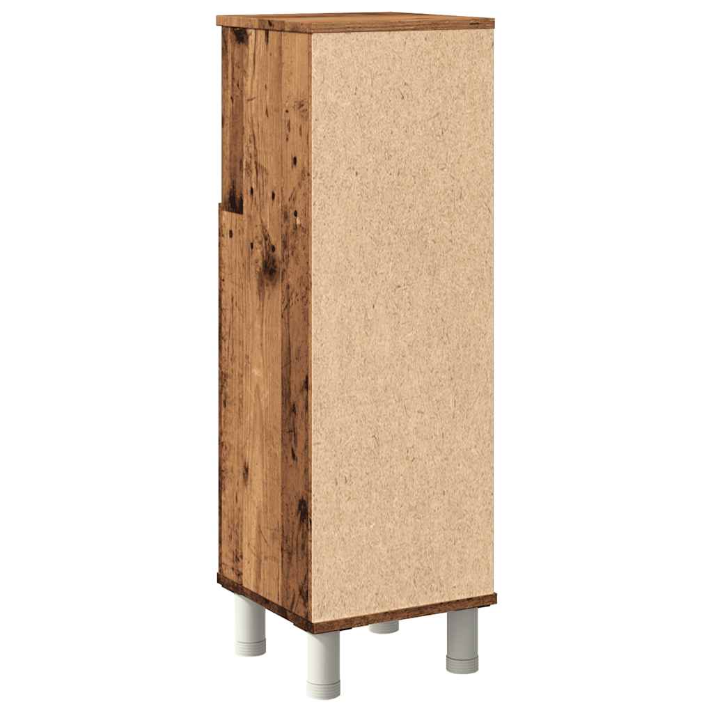 badeværelsesskab 30x30x95 cm konstrueret træ antikt træ - Image 6