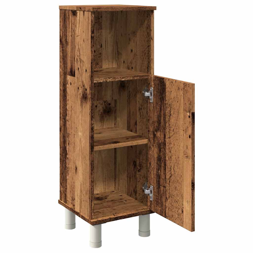 badeværelsesskab 30x30x95 cm konstrueret træ antikt træ - Image 7