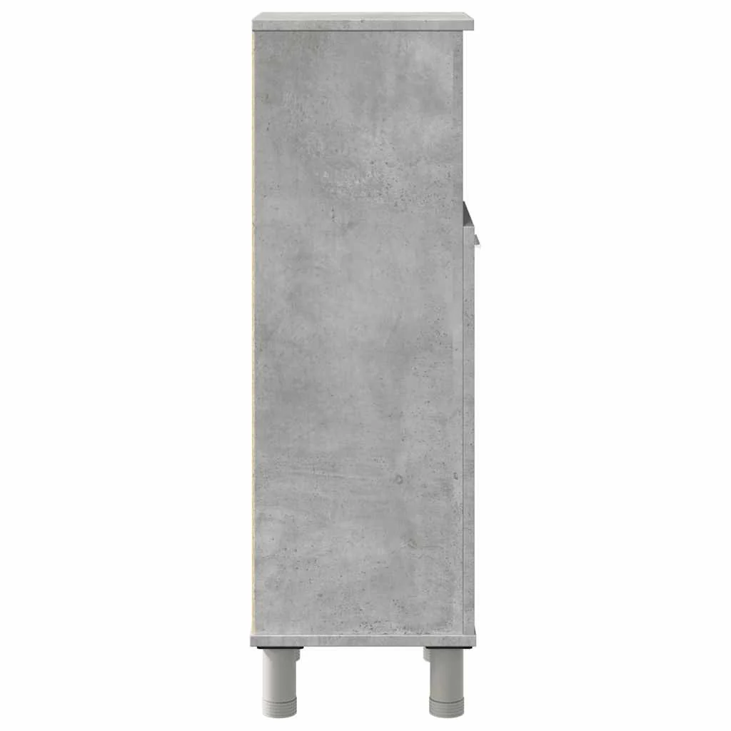 badeværelsesskab 30x30x95 cm konstrueret træ betongrå - Image 5