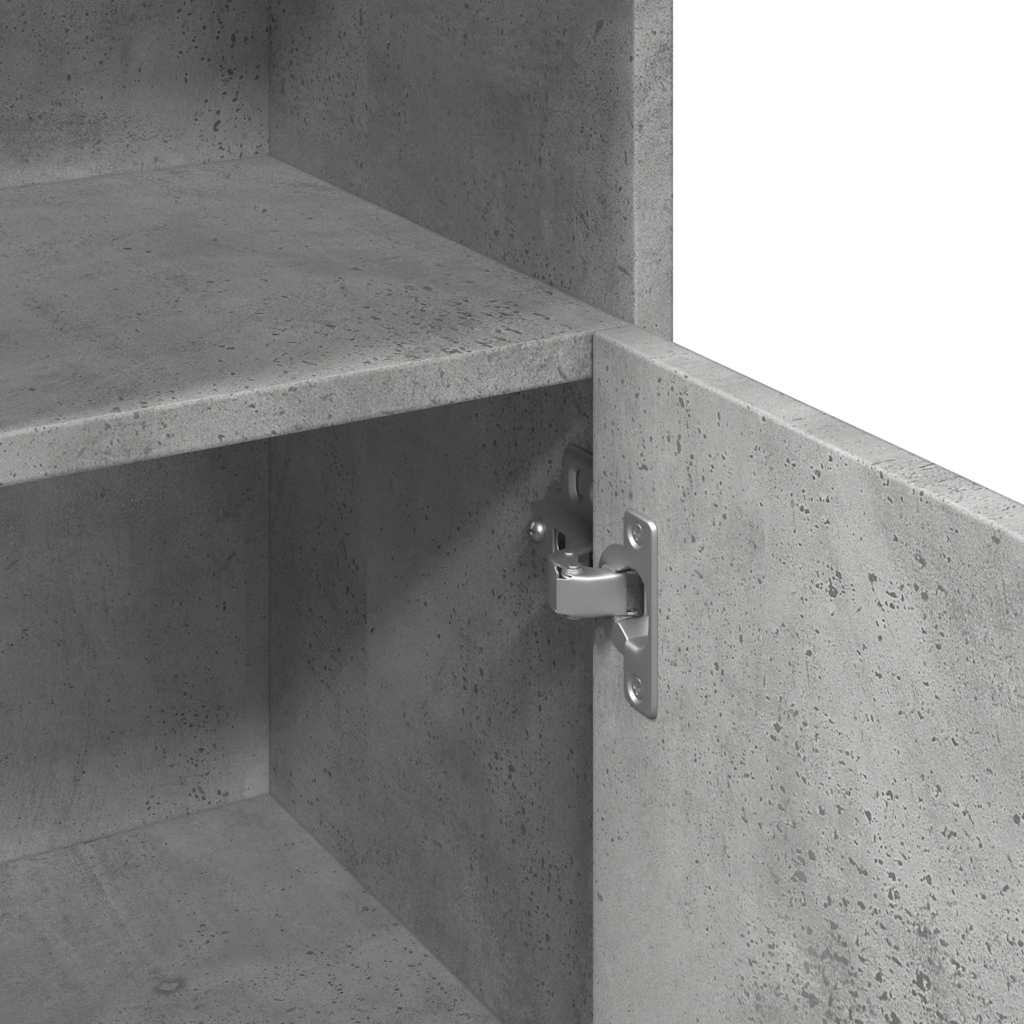badeværelsesskab 30x30x95 cm konstrueret træ betongrå - Image 8