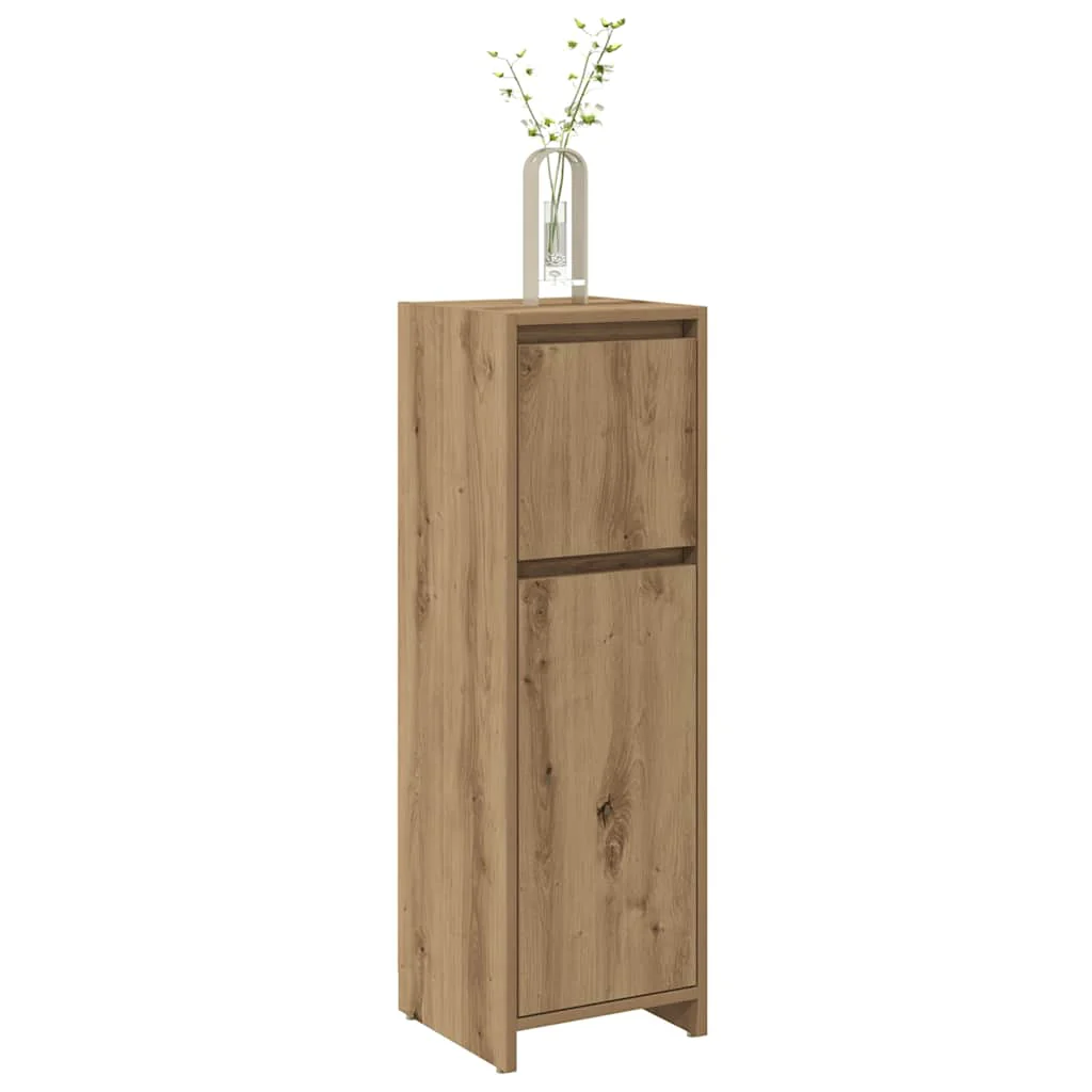badeværelsesskab 30x30x95 cm konstrueret træ egetræsfarvet - Image 3