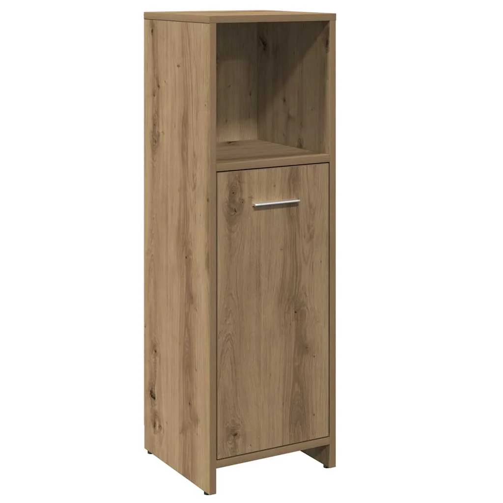 badeværelsesskab 30x30x95 cm konstrueret træ egetræsfarvet - Image 2