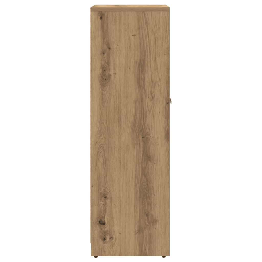 badeværelsesskab 30x30x95 cm konstrueret træ egetræsfarvet - Image 6