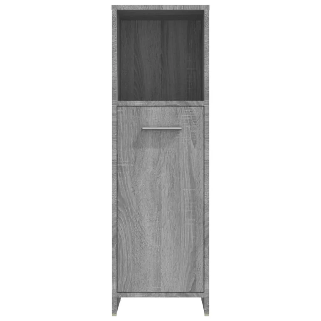 badeværelsesskab 30x30x95 cm konstrueret træ grå sonoma-eg - Image 6