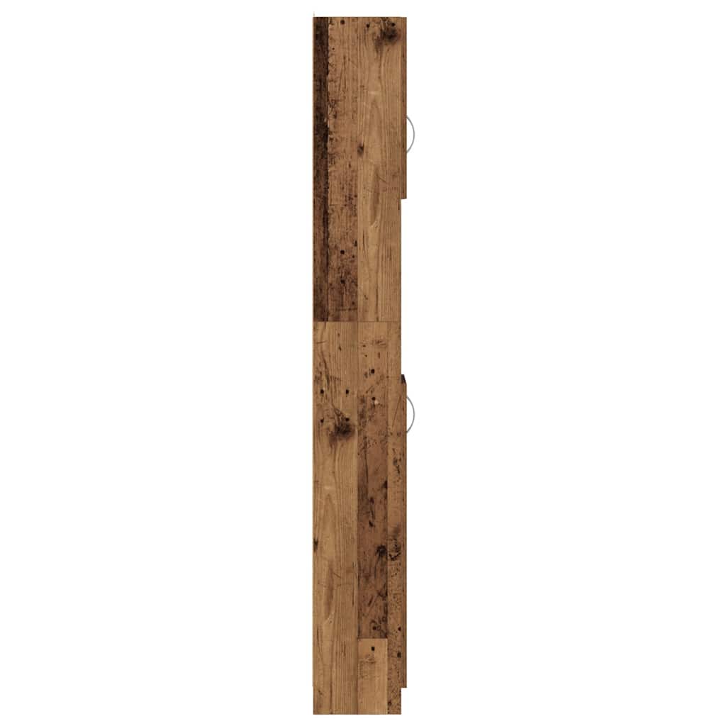 badeværelsesskab 32x25,5x190 cm konstrueret træ antikt træ - Image 5