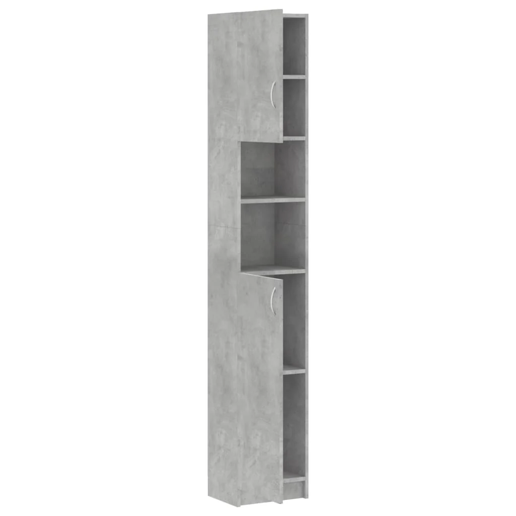badeværelsesskab 32x25,5x190 cm konstrueret træ betongrå - Image 6