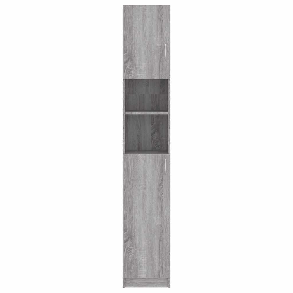 badeværelsesskab 32x25,5x190 cm konstrueret træ grå sonoma-eg - Image 5